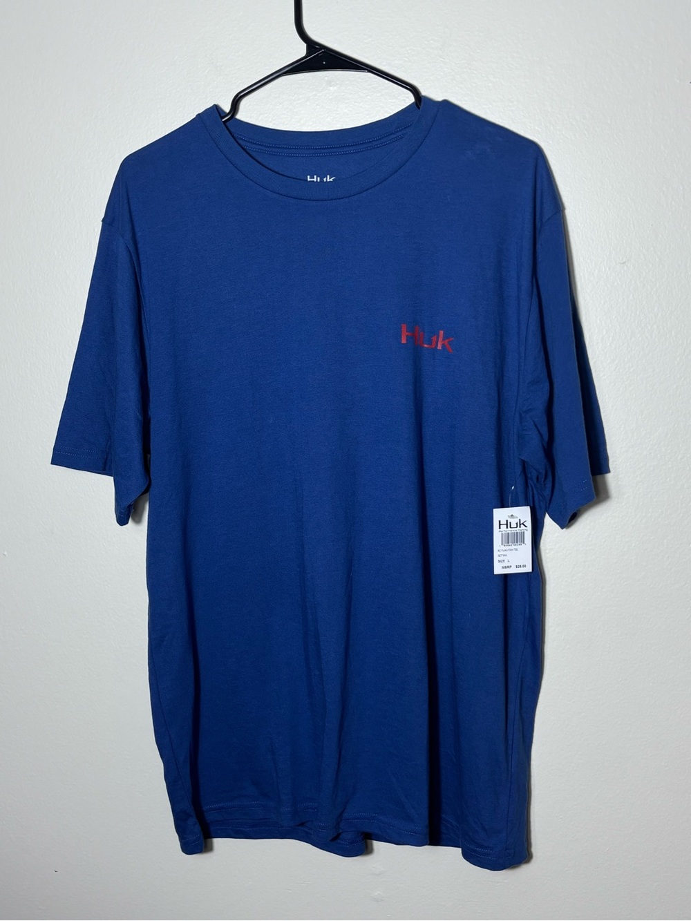 NWT HUK Shirt KC Flag Fish Pursuit Performance Fishing Blue Mens Size L - Picture 2 of 9